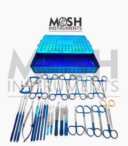Blepharoplasty instrument set 31 pieces with aluminum case