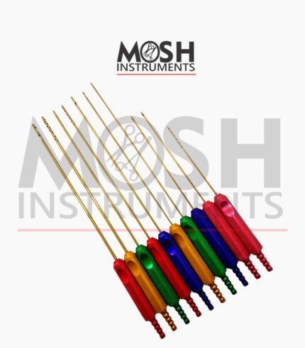 Body and facial liposuction cannula set with coloured handles