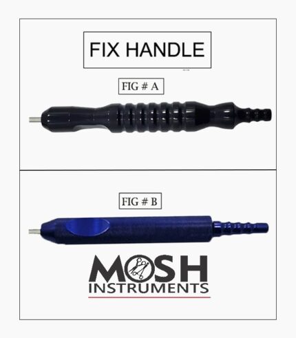 Fix handle for power liposuction cannulas, Fig A black and Fig B blue