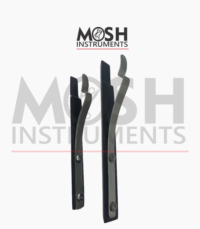 Syringe stop locks in anodized aluminum Syringe stop locks in anodized aluminum